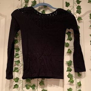 FOREVER 21 black holey ribbed top from